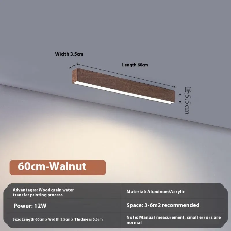 LED linear ceiling lamp iron acrylic shade corridor light remote control tri-colour dimming