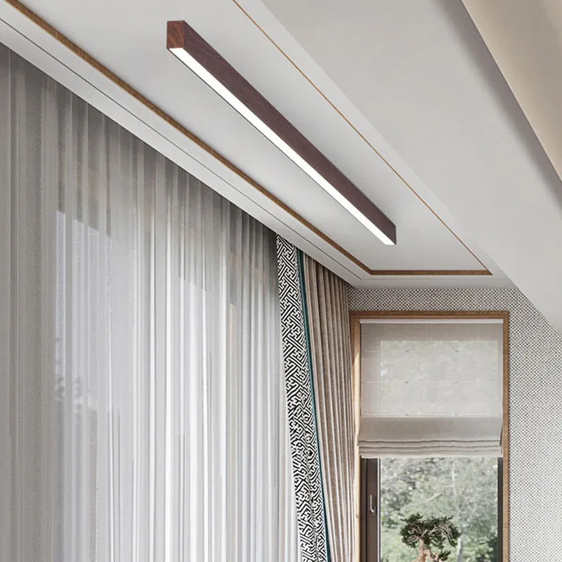 LED linear ceiling lamp iron acrylic shade corridor light remote control tri-colour dimming