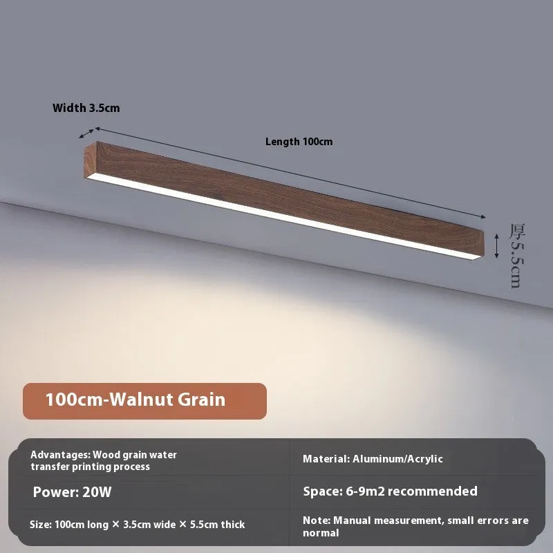 LED linear ceiling lamp iron acrylic shade corridor light remote control tri-colour dimming