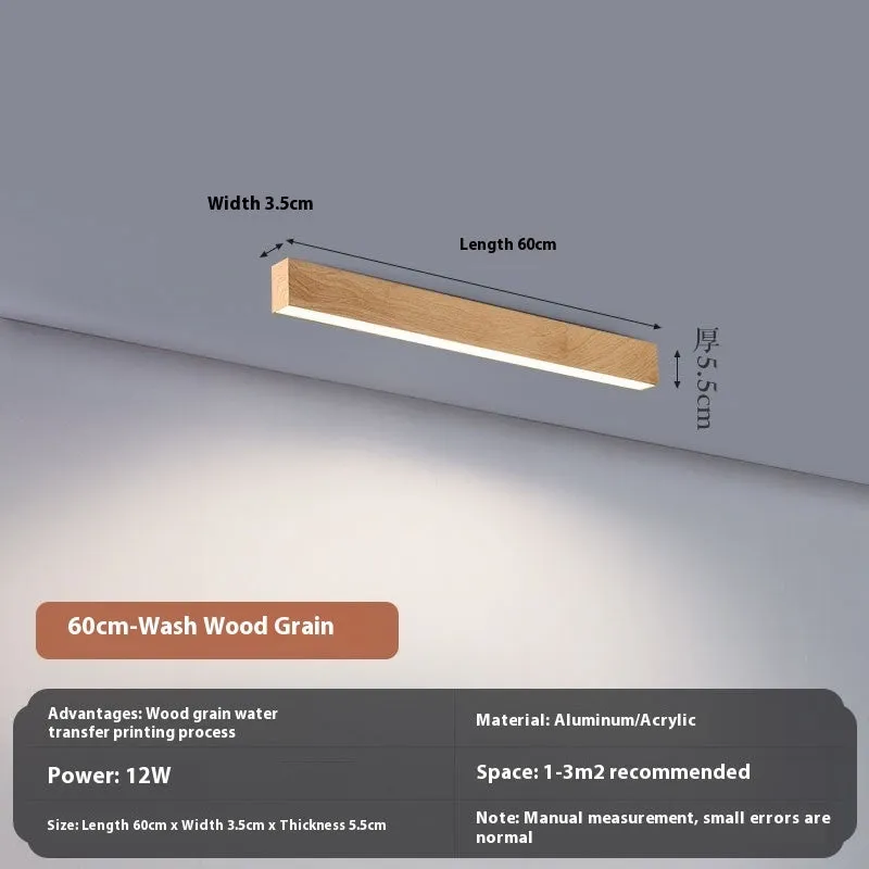 LED linear ceiling lamp iron acrylic shade corridor light remote control tri-colour dimming