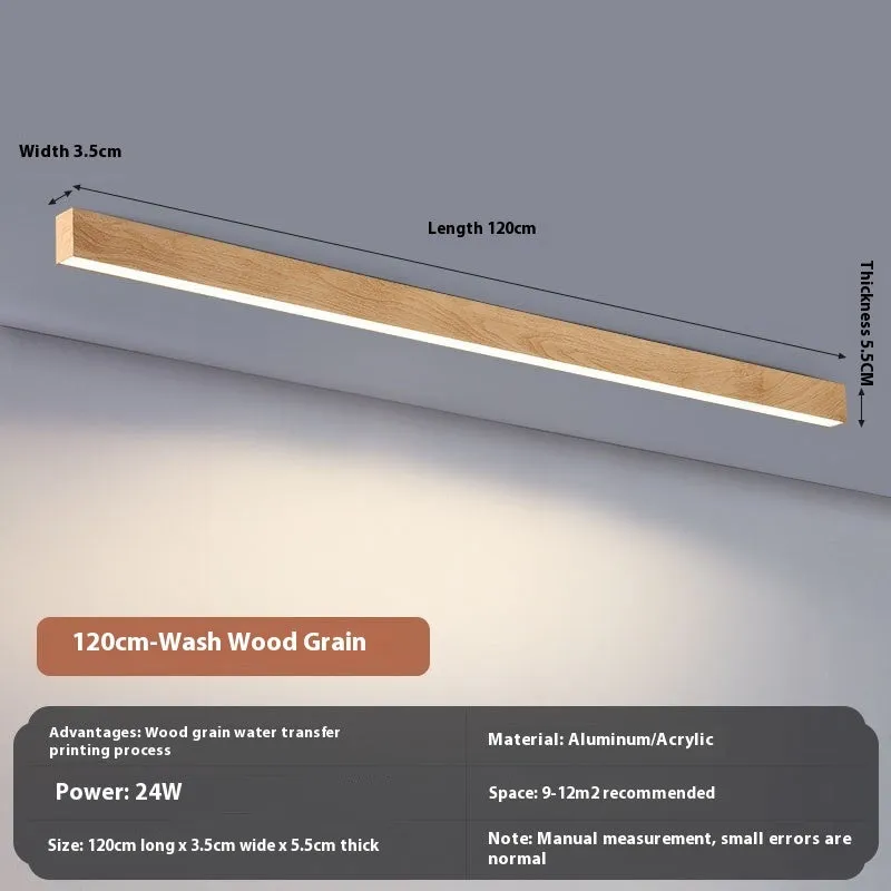LED linear ceiling lamp iron acrylic shade corridor light remote control tri-colour dimming