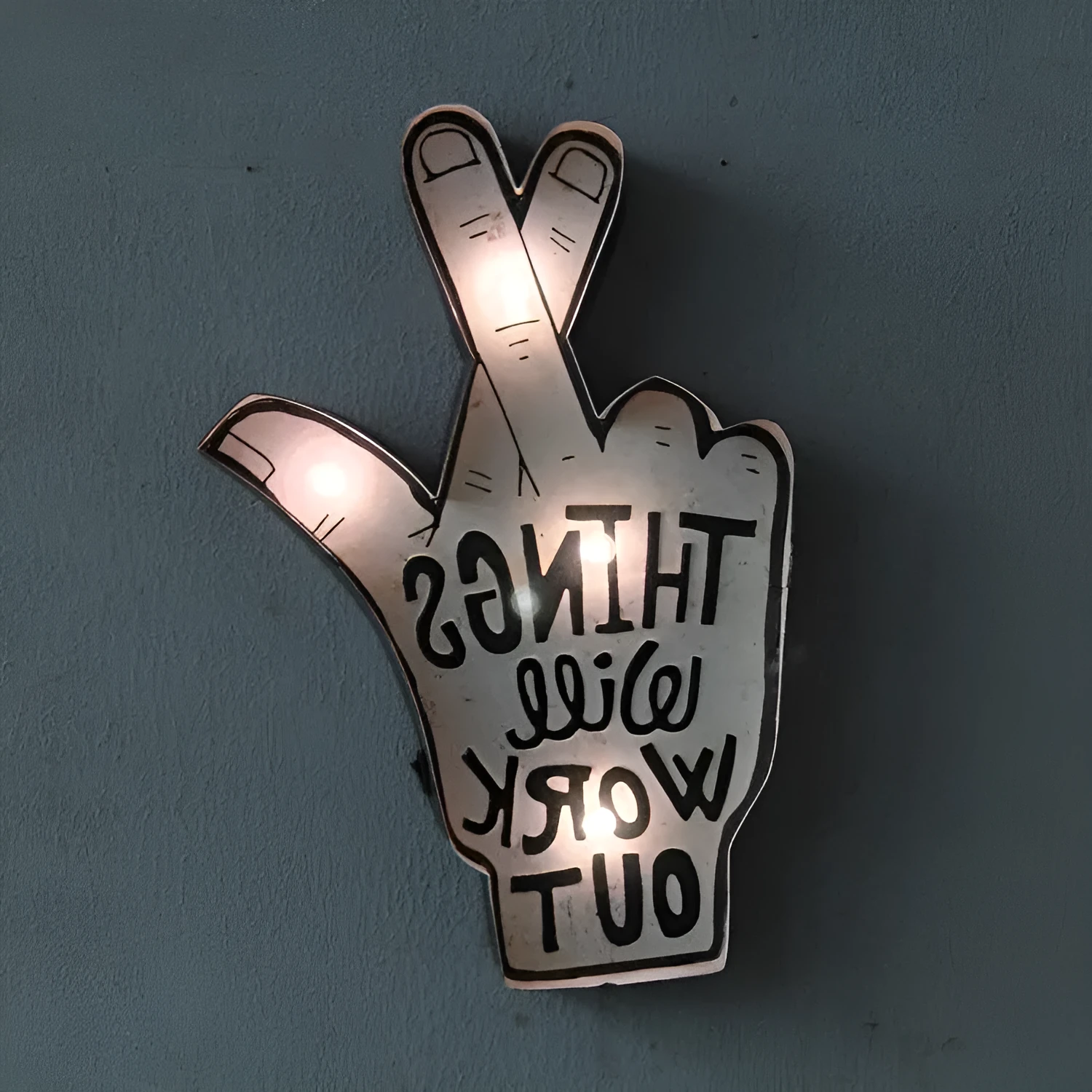 Customisable LED neon sign with flexible light strips on vintage iron frame