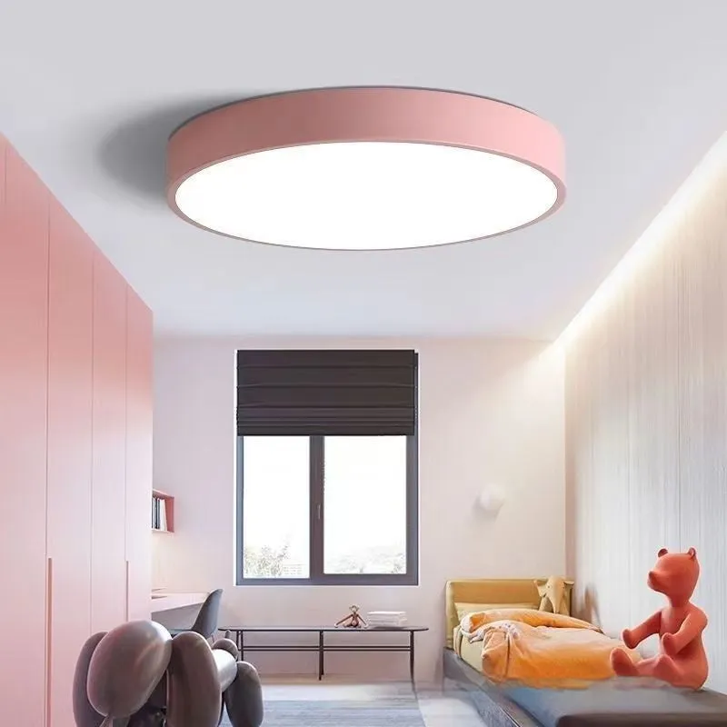 Round engineering ceiling LED lamp in white with electrodeless dimming for bedroom and living room