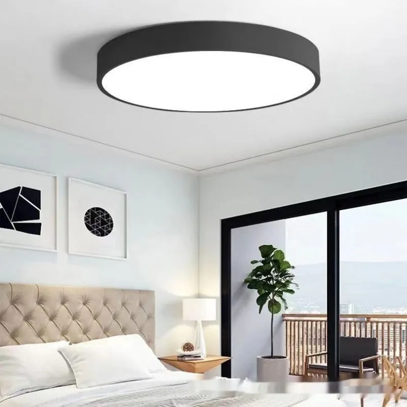 Round engineering ceiling LED lamp in white with electrodeless dimming for bedroom and living room