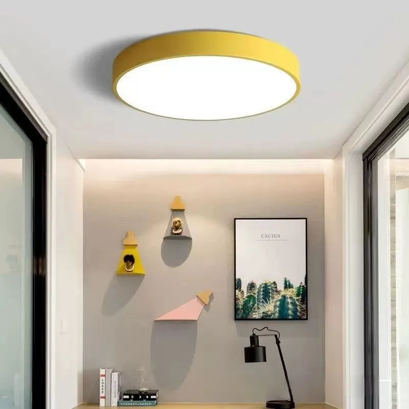 Round engineering ceiling LED lamp in white with electrodeless dimming for bedroom and living room