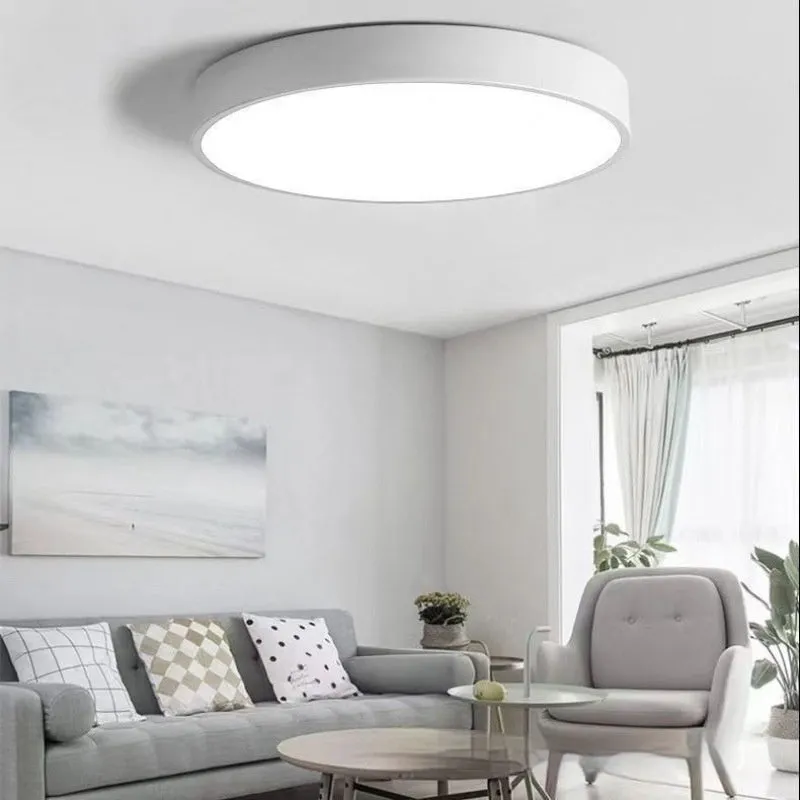 Round engineering ceiling LED lamp in white with electrodeless dimming for bedroom and living room