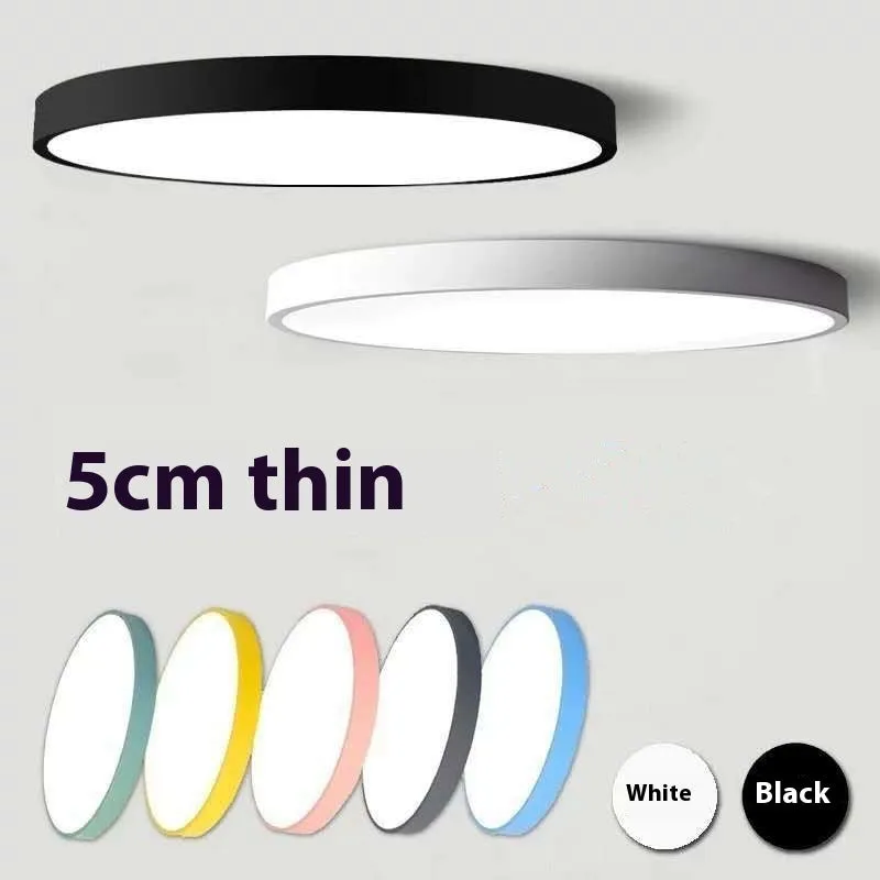 Round engineering ceiling LED lamp in white with electrodeless dimming for bedroom and living room