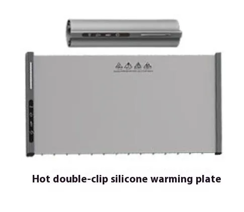 Household silicone dishes warming plate 300W in beige with EU plug on dining table