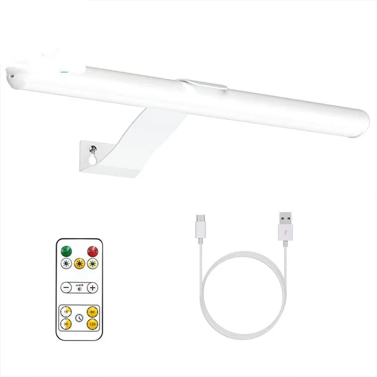 Oval rechargeable magnetic oil painting lamp with remote control mounted on bathroom mirror, gold finish