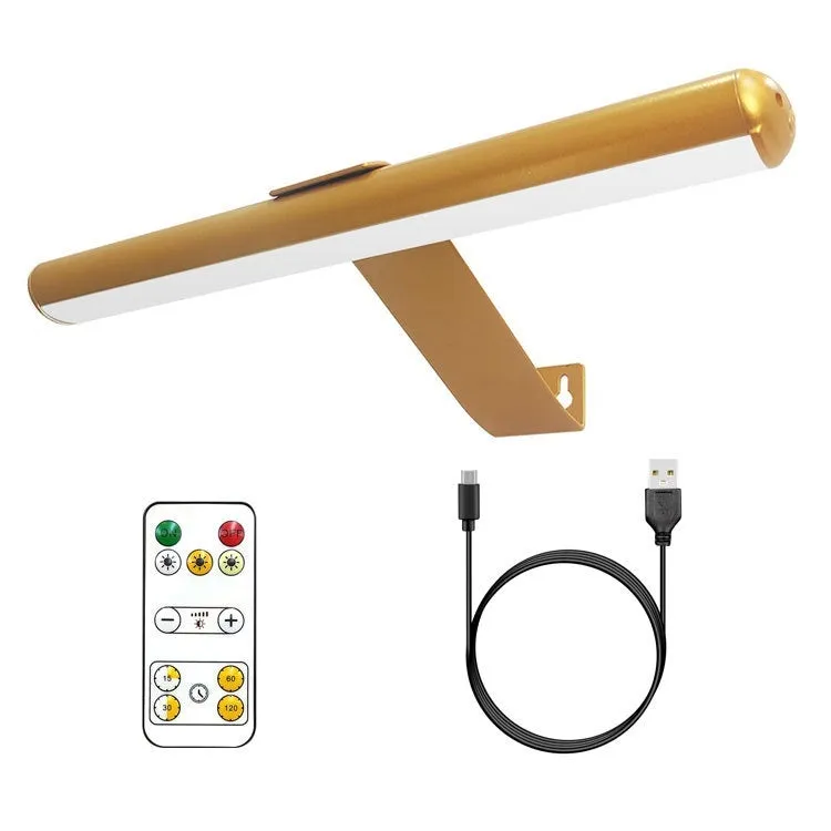 Oval rechargeable magnetic oil painting lamp with remote control mounted on bathroom mirror, gold finish