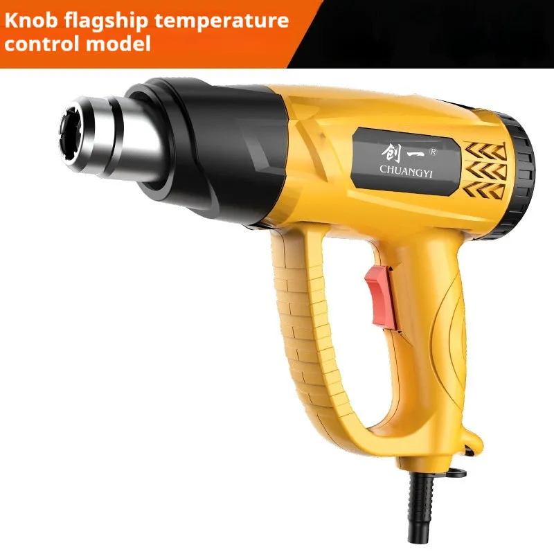 Household handheld portable digital hot air gun with temperature display and black nozzle