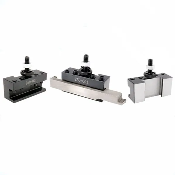 Machifit 250-000 wedge-type steel quick change tool post and holder for a woodworking lathe.