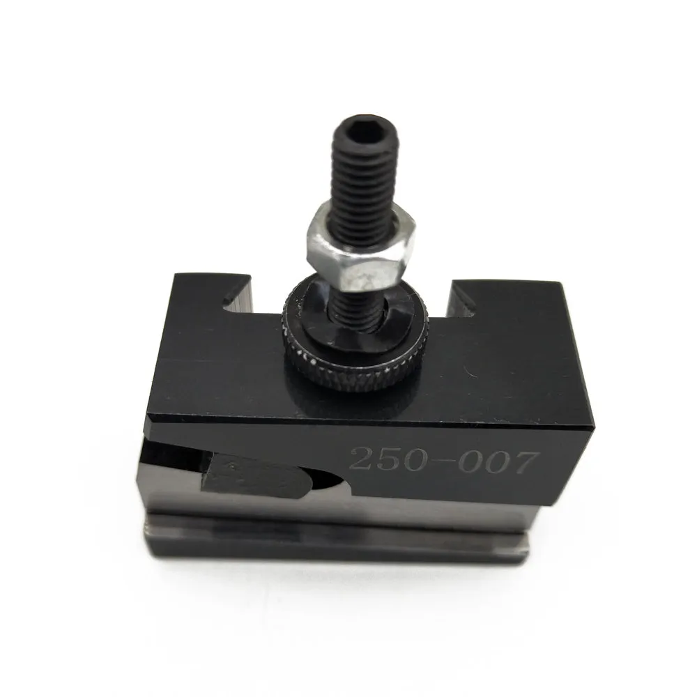 Machifit 250-000 wedge-type steel quick change tool post and holder for a woodworking lathe.