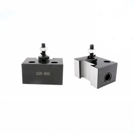 Machifit 250-000 wedge-type steel quick change tool post and holder for a woodworking lathe.
