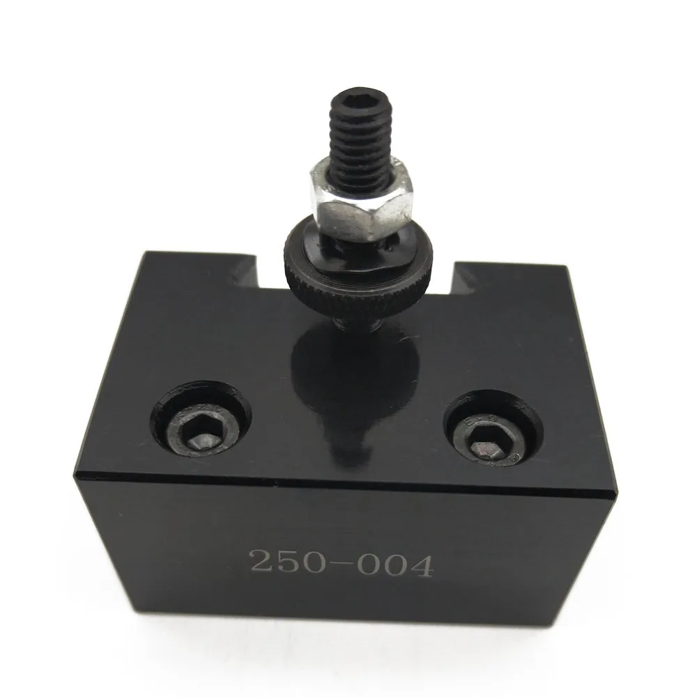 Machifit 250-000 wedge-type steel quick change tool post and holder for a woodworking lathe.