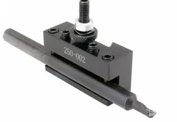 Machifit 250-000 wedge-type steel quick change tool post and holder for a woodworking lathe.