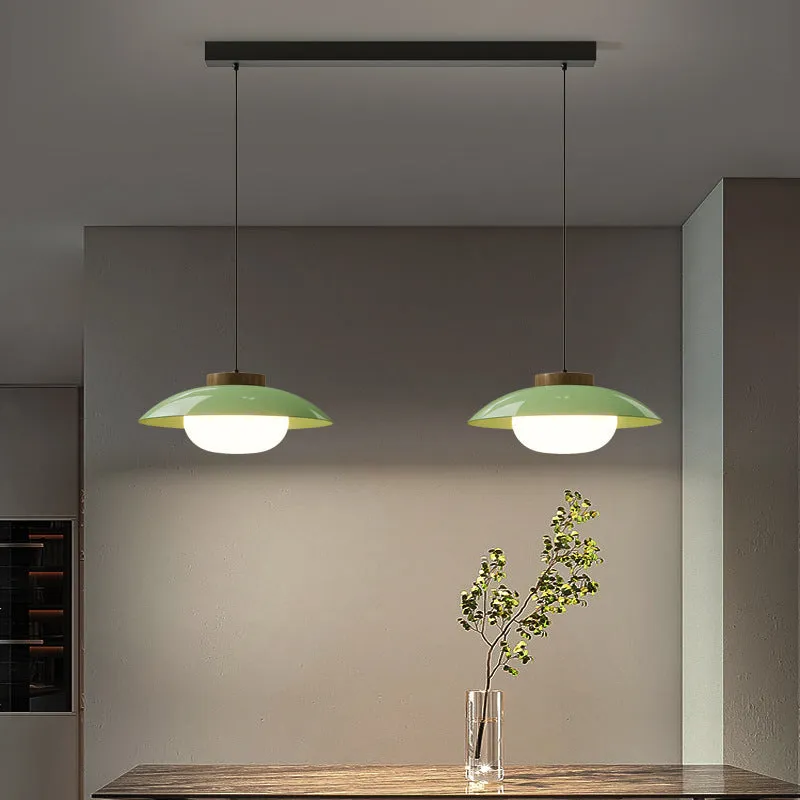 Cream style Nordic minimalism UFO chandelier with tricolor light iron shade for living room bedroom