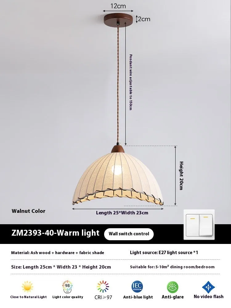 Retro fabric iron chandelier adjustable 1.5m drop height three light colours dining room