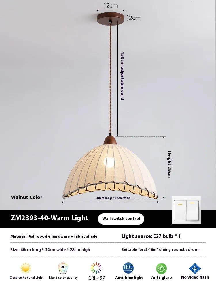 Retro fabric iron chandelier adjustable 1.5m drop height three light colours dining room
