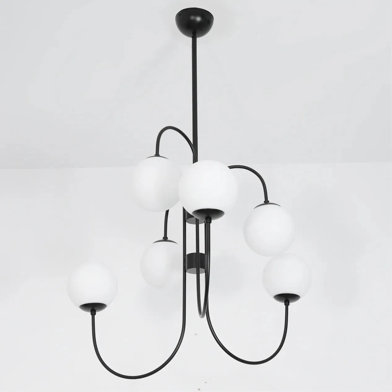Modern Iron Droplight Pendant Light Creative Living Room Restaurant Ceiling Light Warm Light 220V Black Finish 790x680mm Fixture Hanging Lamp