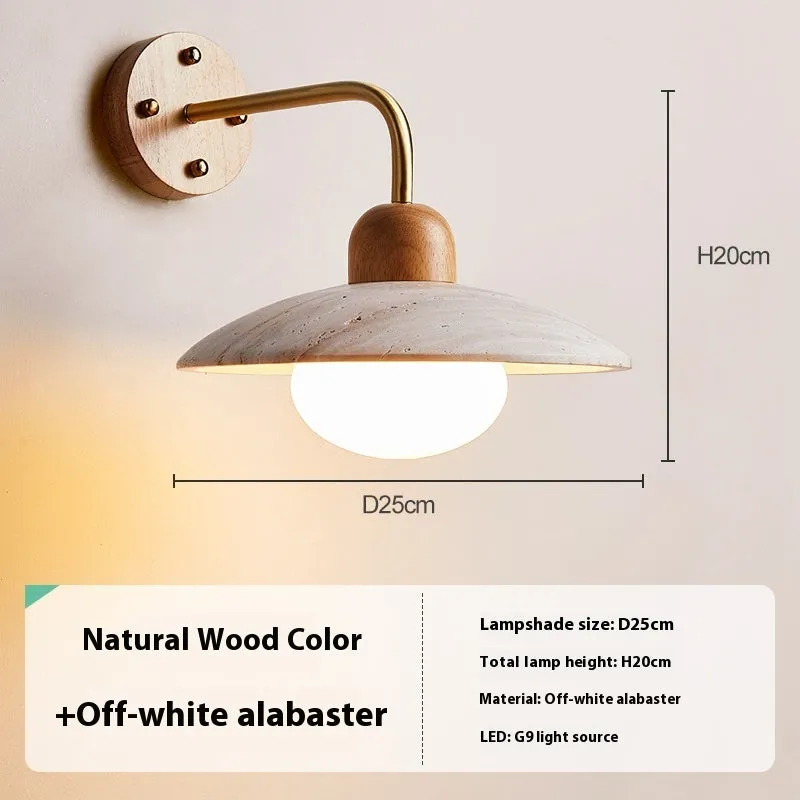 Nordic minimalist LED wall lamp in Black Peach Wood finish with soft decorative light