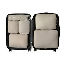 Six-piece compressed clothing luggage set Memory Cloth solid colour Urban Simplicity 36-55L polyester lining leisure travel