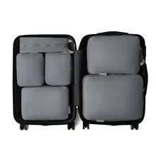 Six-piece compressed clothing luggage set Memory Cloth solid colour Urban Simplicity 36-55L polyester lining leisure travel