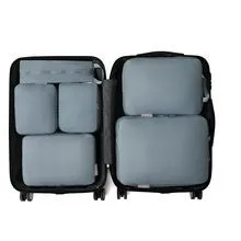 Six-piece compressed clothing luggage set Memory Cloth solid colour Urban Simplicity 36-55L polyester lining leisure travel