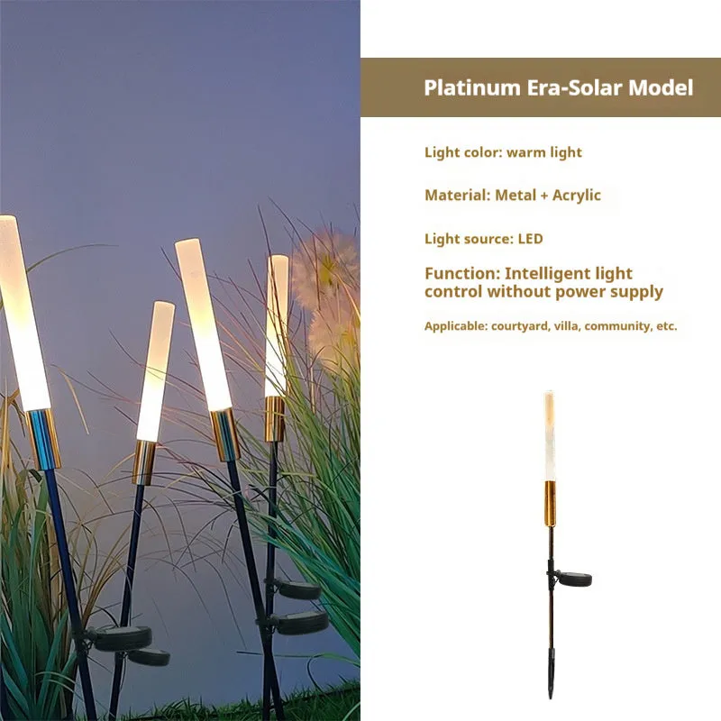 1100mm solar outdoor LED plug lawn lamp with acrylic diffuser for garden pathway lighting