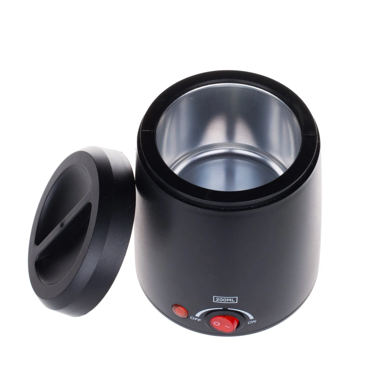 Portable constant temperature wax melting machine in black with removable power cord compact 11cm size