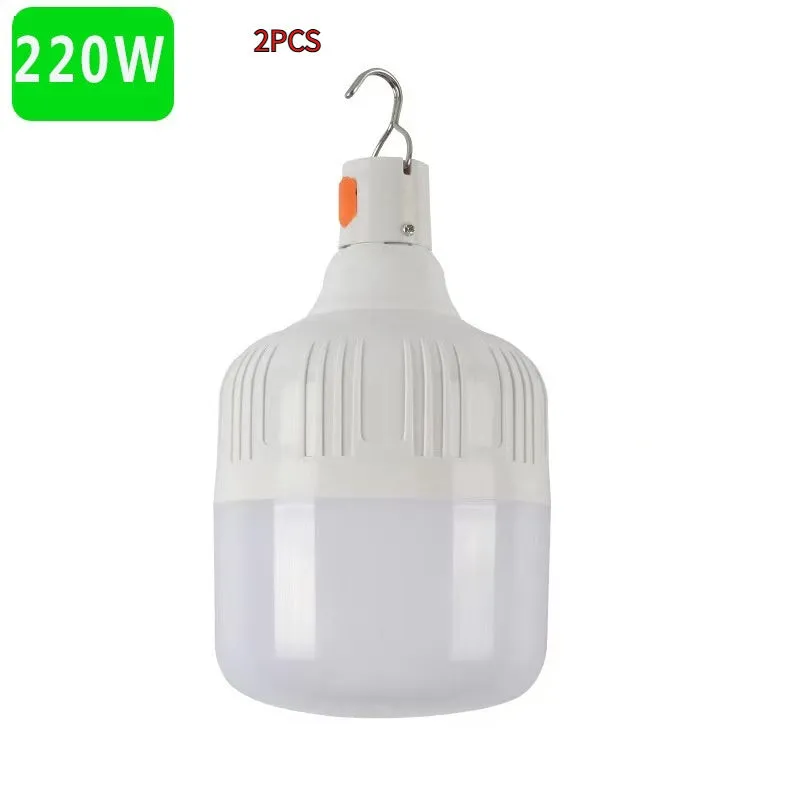 Rechargeable LED light bulb for night market stall with built-in lithium battery and Android cable