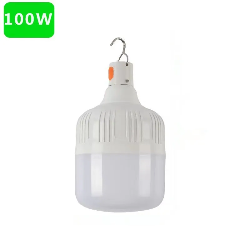 Rechargeable LED light bulb for night market stall with built-in lithium battery and Android cable