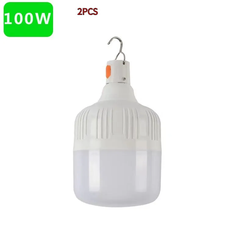 Rechargeable LED light bulb for night market stall with built-in lithium battery and Android cable
