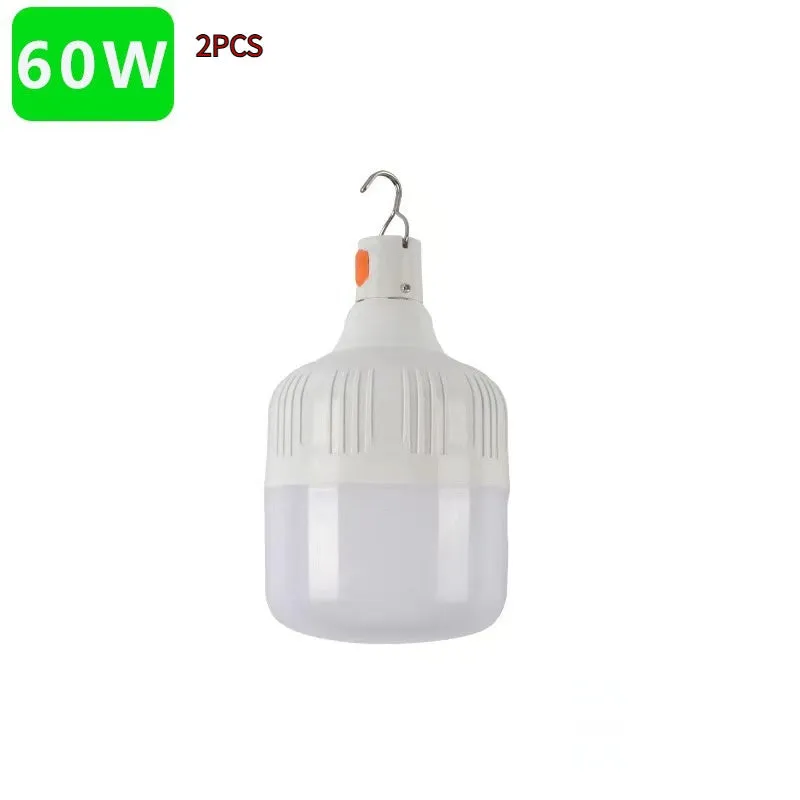 Rechargeable LED light bulb for night market stall with built-in lithium battery and Android cable