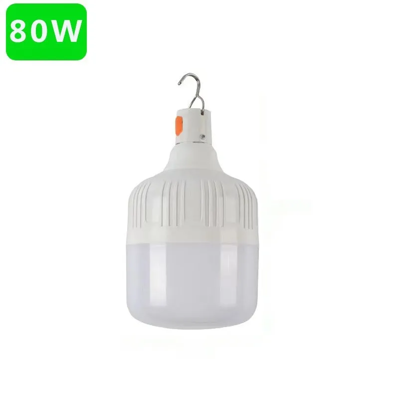 Rechargeable LED light bulb for night market stall with built-in lithium battery and Android cable