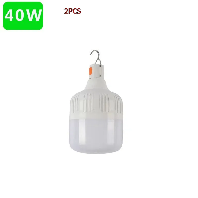 Rechargeable LED light bulb for night market stall with built-in lithium battery and Android cable