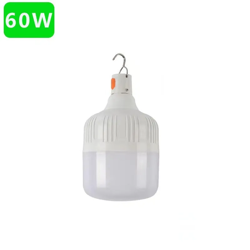 Rechargeable LED light bulb for night market stall with built-in lithium battery and Android cable