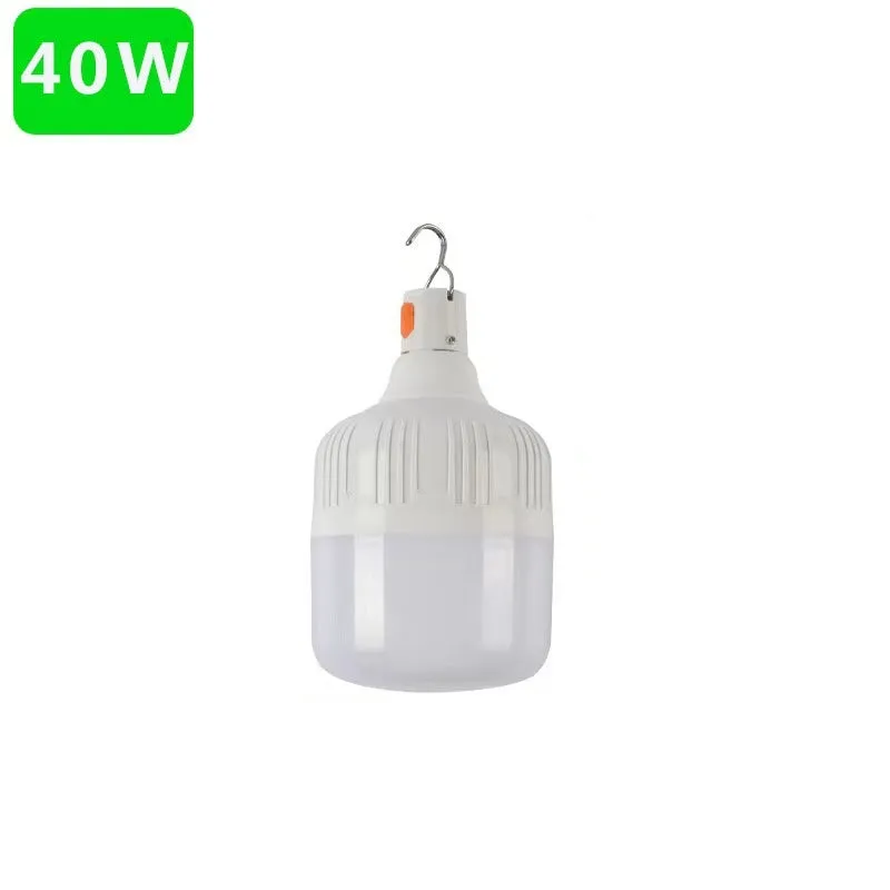 Rechargeable LED light bulb for night market stall with built-in lithium battery and Android cable