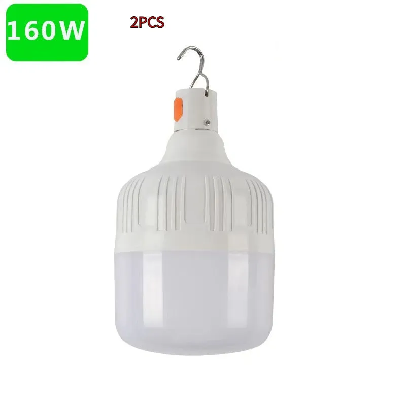 Rechargeable LED light bulb for night market stall with built-in lithium battery and Android cable