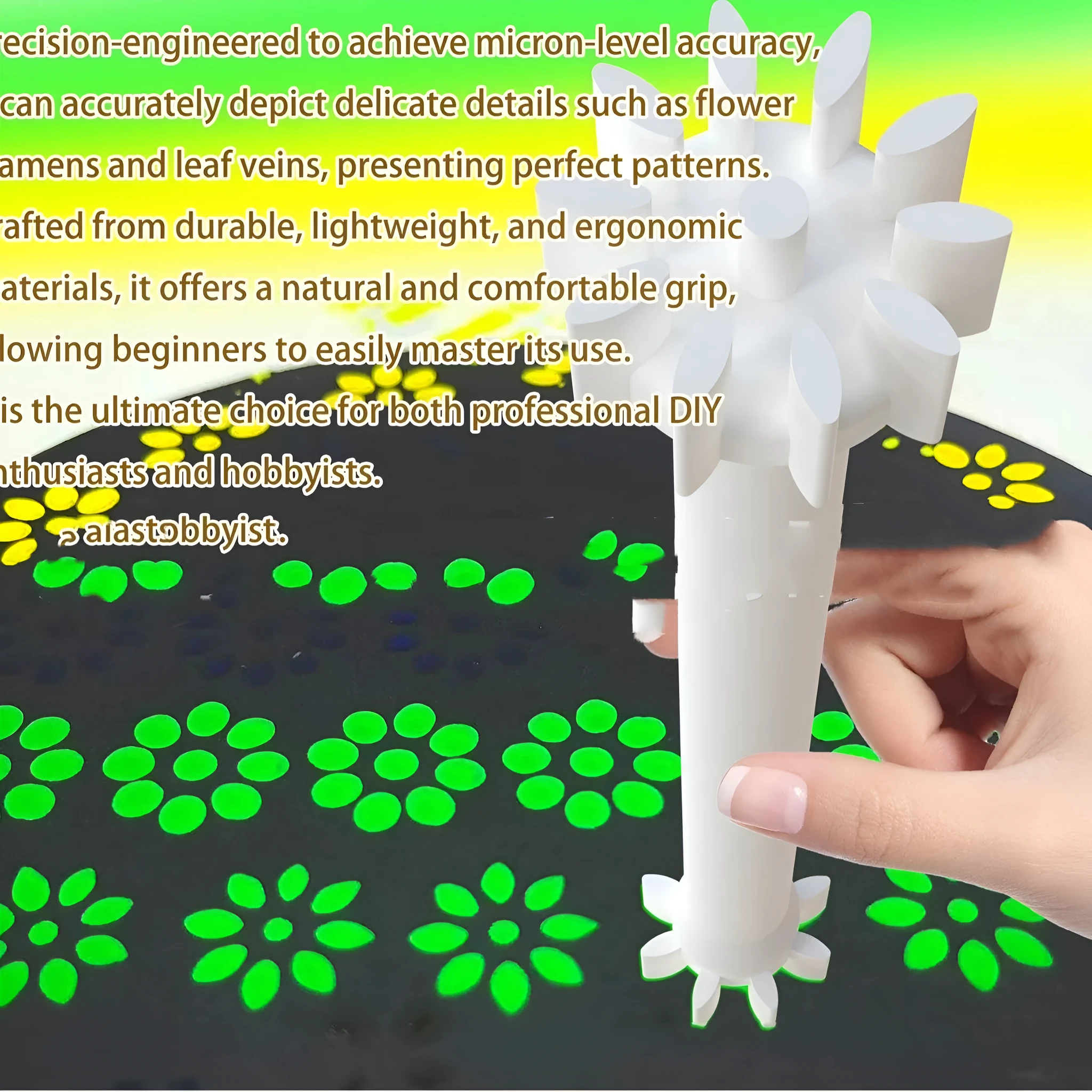 Embossed spot drill brush household set with five sticker material brushes and pivot tool pen