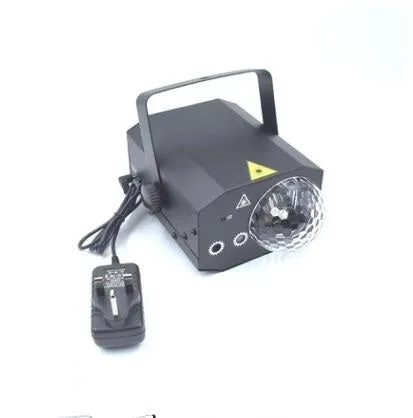 Black or white LED laser magic fan stage light with laser projection and remote control.