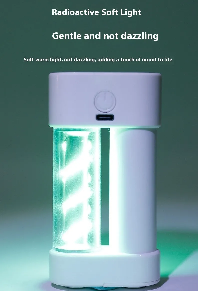 White ABS 5W rechargeable LED hanging camping light with USB cable