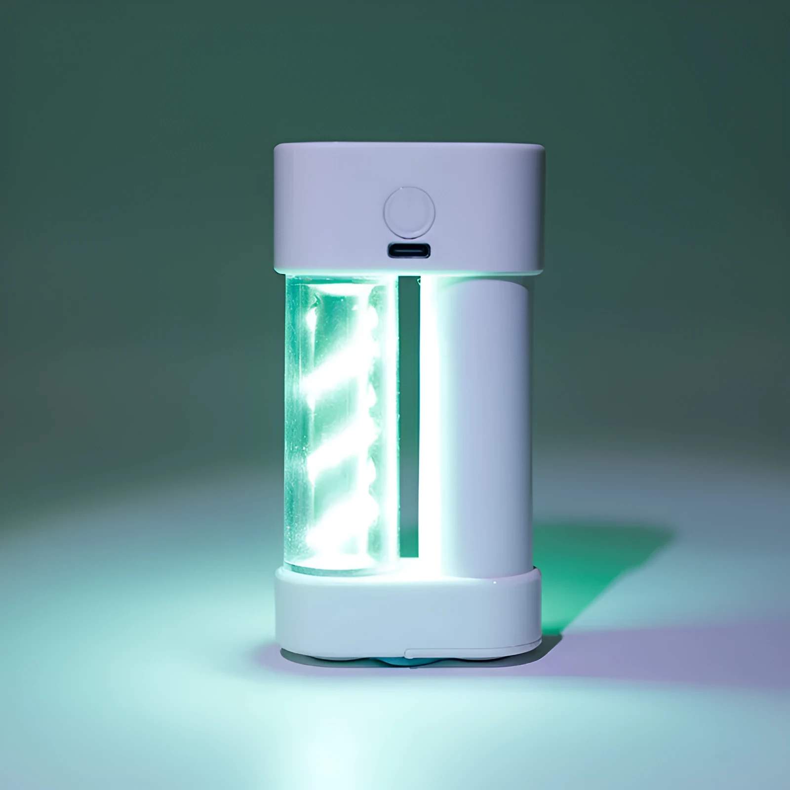 White ABS 5W rechargeable LED hanging camping light with USB cable