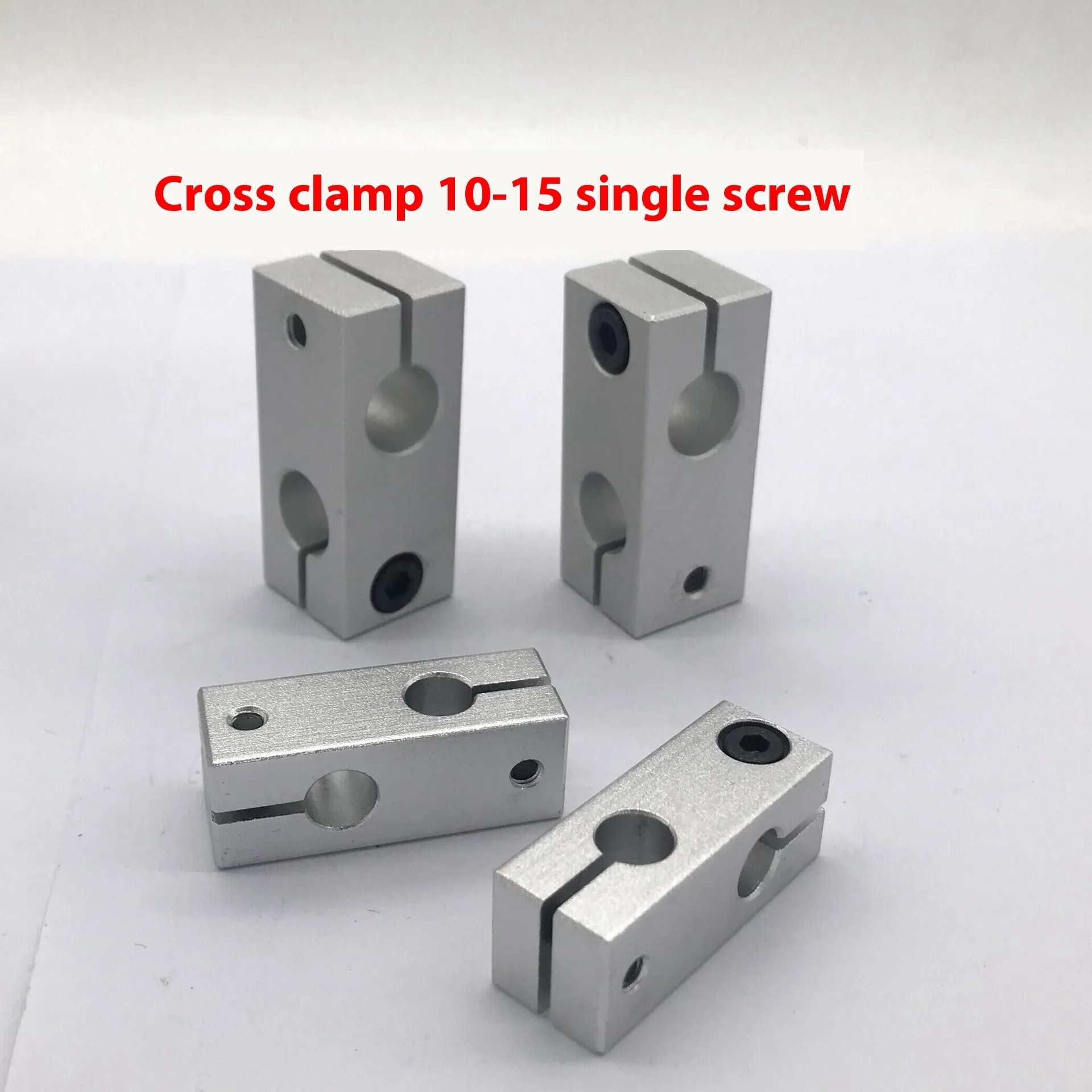 Aluminium alloy cross clamp fixing clip with same diameter aperture in cuboid shape