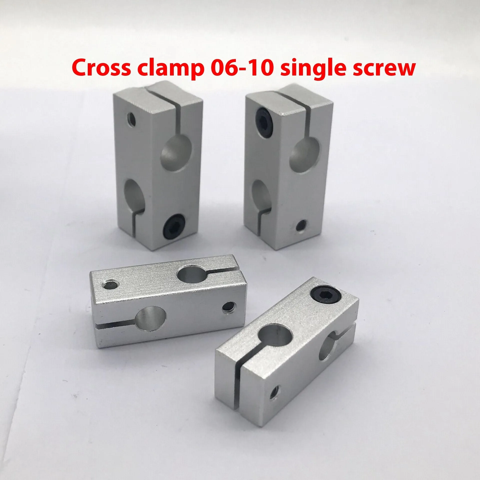 Aluminium alloy cross clamp fixing clip with same diameter aperture in cuboid shape