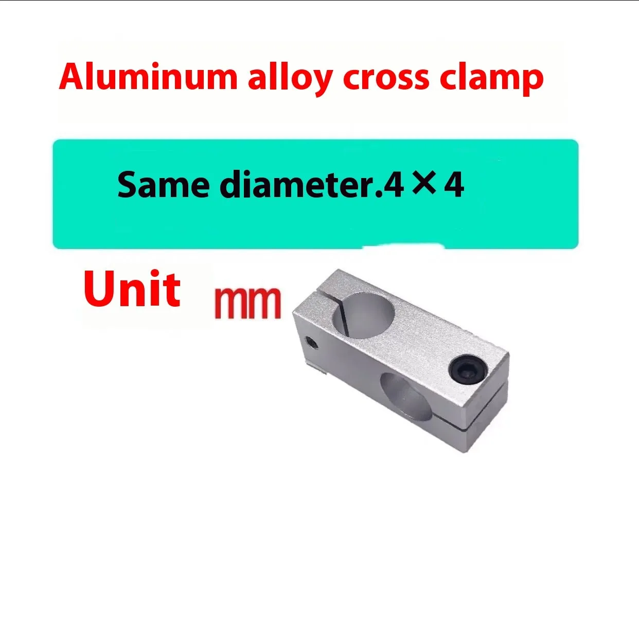 Aluminium alloy cross clamp fixing clip with same diameter aperture in cuboid shape