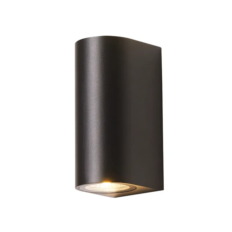 Black square aluminium outdoor waterproof LED wall lamp 5W IP65 rating warm white light