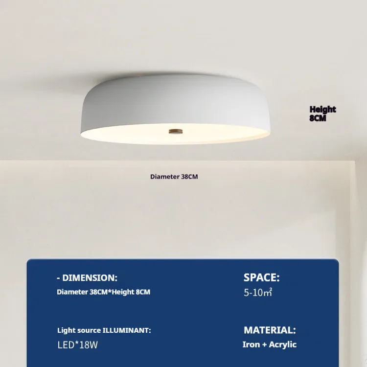 Italian modern minimalist bedroom ceiling lamp with tricolor light remote control in black small size alloy acrylic