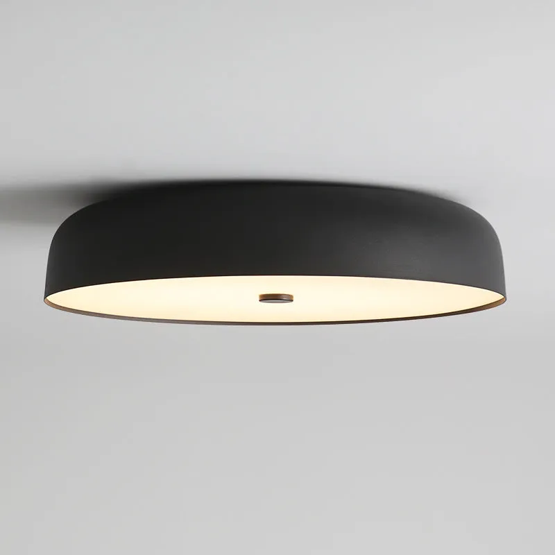 Italian modern minimalist bedroom ceiling lamp with tricolor light remote control in black small size alloy acrylic