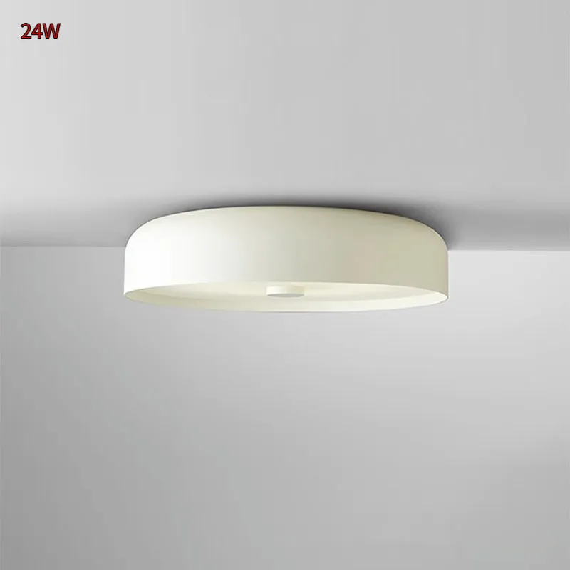 Italian modern minimalist bedroom ceiling lamp with tricolor light remote control in black small size alloy acrylic